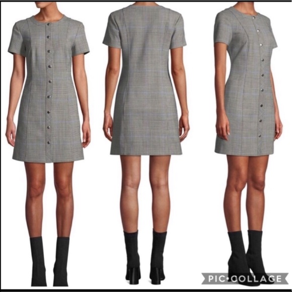 Theory Dresses & Skirts - 🆕🌻 Theory Easy Snap-Front Windowpane Shift Dress